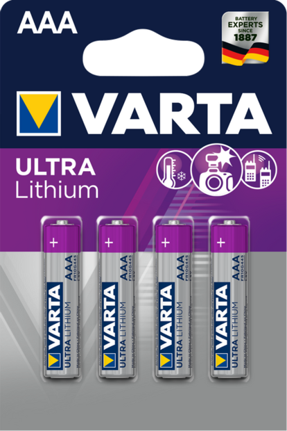 Varta AAA 1.5v lithiumparisto4kpl/blis - AA & AAA 1.5V lithiumparistot - 4008496680436 - 1