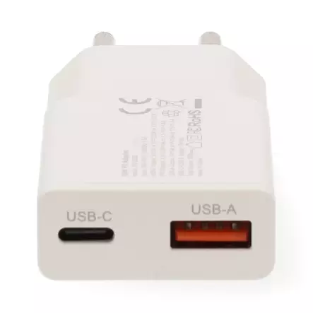 Nedis verkkolaturi 1 USB-A/USB-C portti - Mobiililaitelaturit - 5412810470266 - 2