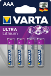 Varta AAA 1.5v lithiumparisto4kpl/blis - AA & AAA 1.5V lithiumparistot - 4008496680436 - 1