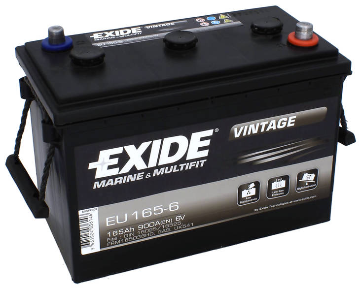 Exide EU165-6 akku 6V 165AH - Exide käynnistysakut - 3661024036146 - 1