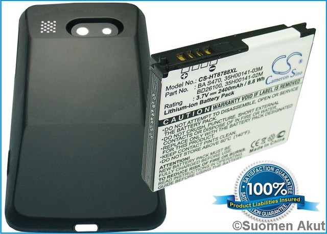 HTC akku T8788 3.7v 2400mAh Liion - HTC ja PDA -akut - 4894128039716 - 1