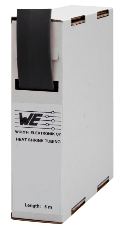 Kutisteletku Musta 2:1 12,7mm-6,4mm 1M - Kutistesukat ja suojaputket - 6438190260746 - 1