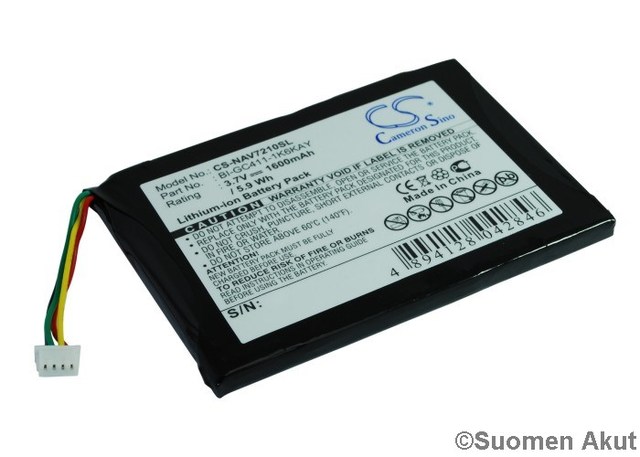 Navigon GPS-akku Liion 3.7v 1600mAh - Navigon navigaattorin akut - 4894128042846 - 1