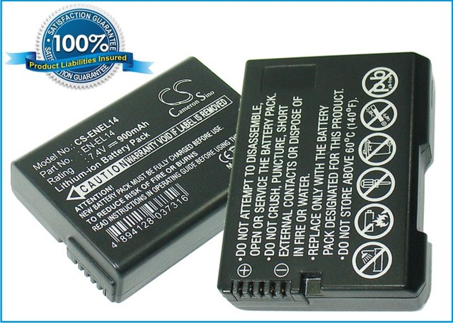 Nikon akku 7.4V 900mAh EN-EL14 CS - Nikon kameranakut - 4894128037316 - 1
