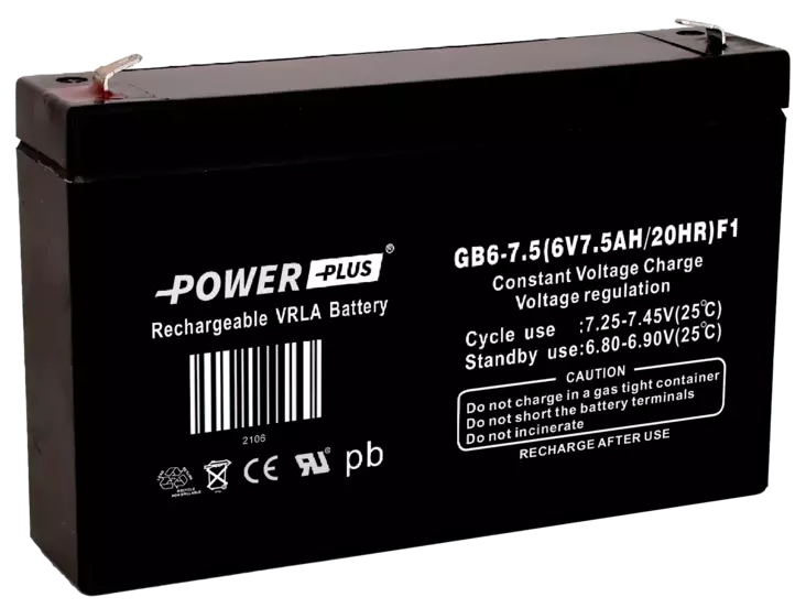 Power Plus Agm-akku 6V 7,5Ah - AGM ajovoima- ja teollisuusakut - 2106 - 3