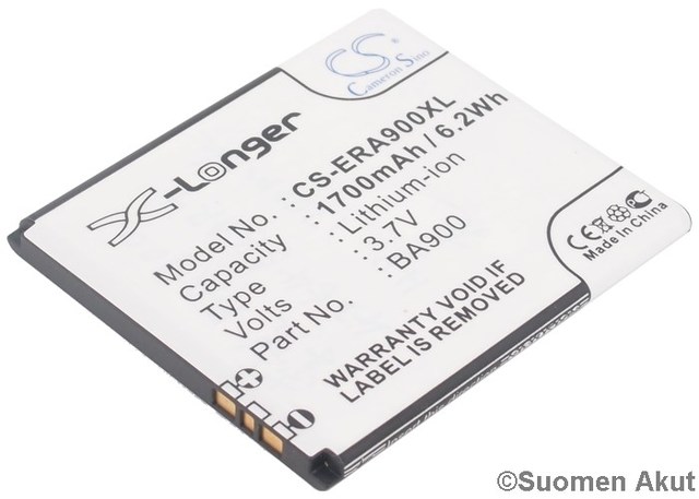 Sony Ericsson BA900 3.7V 1700mAh Li-Ion - Sony Ericsson kännykän akut - 4894128069386 - 1