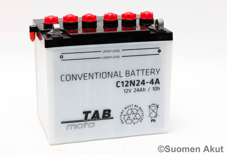 TAB Mp-Akku 12N24-4A 12V 24Ah 218A - MP- ja kelkan korkilliset vakioakut - 8435336180836 - 1