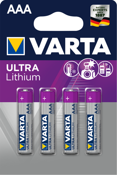 Varta AAA 1.5v lithiumparisto4kpl/blis - AA & AAA 1.5V lithiumparistot - 4008496680436 - 1