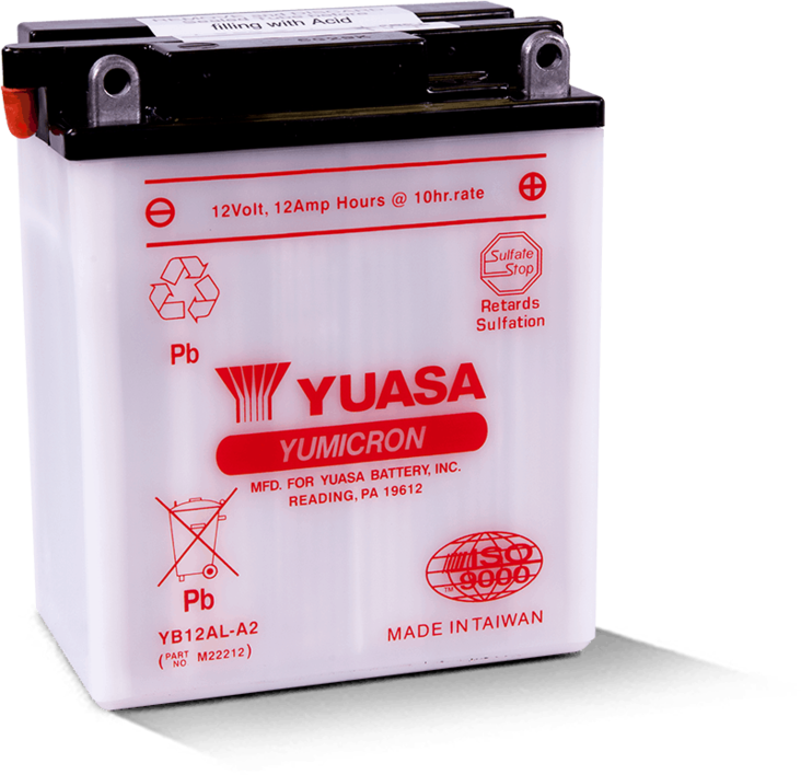 Yuasa Mp-Akku YB12AL-A2 12V 12Ah - MP- ja kelkan korkilliset vakioakut - 5050694032226 - 1