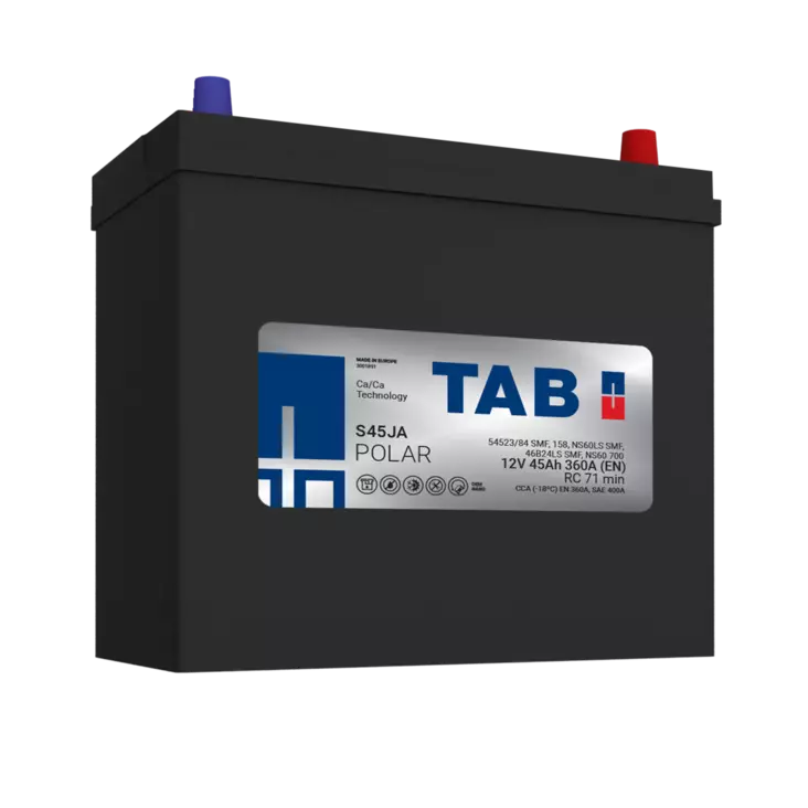 TAB käynnistysakku Polar S S45JA 12V 45Ah 360A(EN - Tab käynnistysakut - 3838807030336 - 2