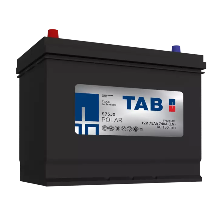 TAB käynnistysakku Polar S S75JX 12V 75Ah 740A(EN - Tab käynnistysakut - 3838807030626 - 2