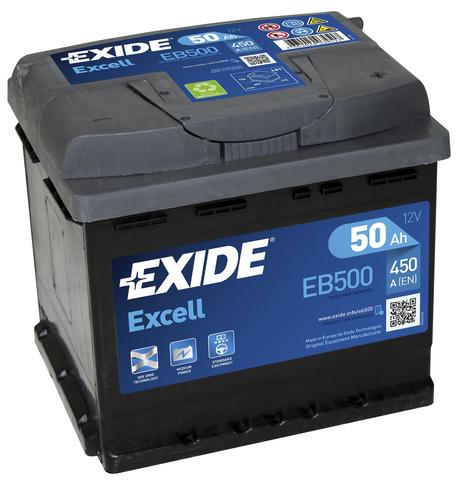 Exide Excell EB500 12V 50Ah - Exide käynnistysakut - 3661024034517 - 1