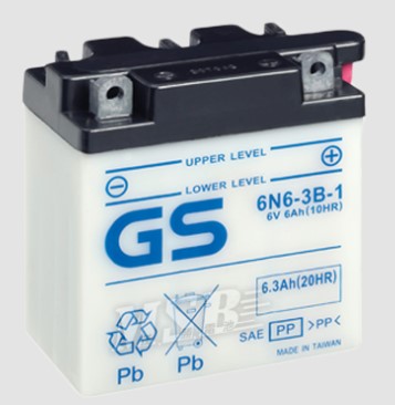 GS MP-akku 6N6-3B-1 6v 6Ah - MP- ja kelkan korkilliset vakioakut - 2147 - 1