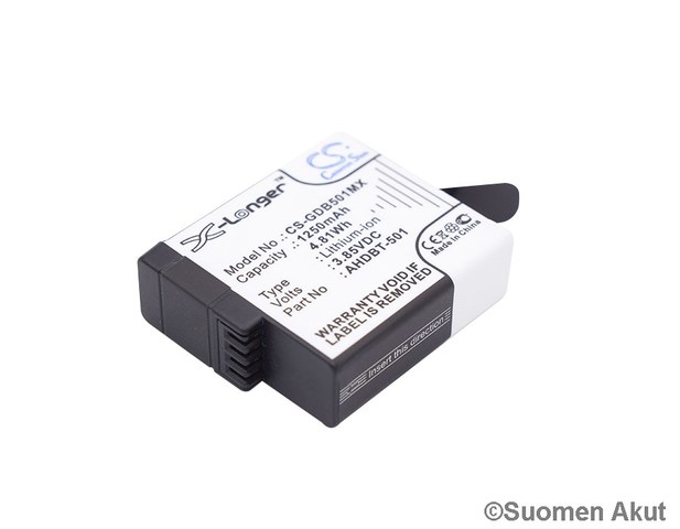 Gopro Akku 3,85v1250mah liion AHDBT-501 - GoPro kameranakut - 4894128120797 - 1