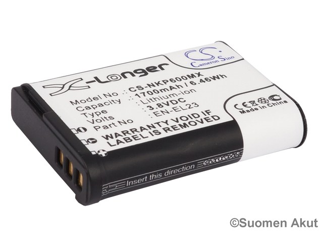 Nikon akku 3.7V 1700mAh EN-EL23 CS - Nikon kameranakut - 4894128083207 - 1