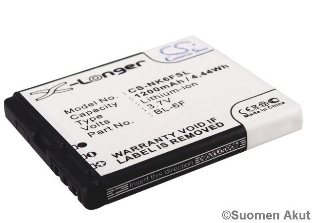 Nokian puhelimen tarvikeakku BL-6F CS - Nokia kännykän akut - 4894128020967 - 1
