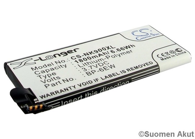 Nokian puhelimen tarvikeakku BP-6EW CS - Nokia kännykän akut - 4894128076117 - 1