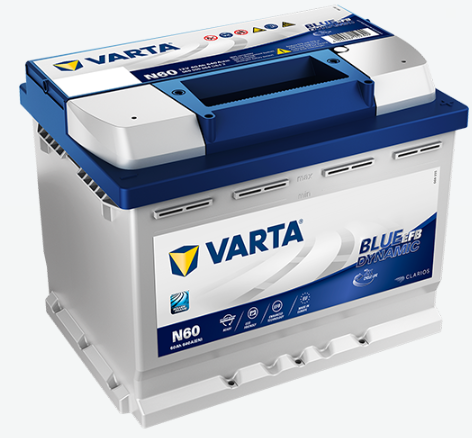 Varta Blue EFB N60 12V 60Ah 640A - Varta käynnistysakut - 4016987124307 - 1