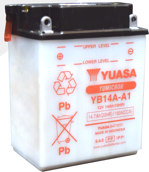 Yuasa Mp-Akku YB14A-A1 12V 14Ah/10Hr - MP- ja kelkan korkilliset vakioakut - 5050694007507 - 1