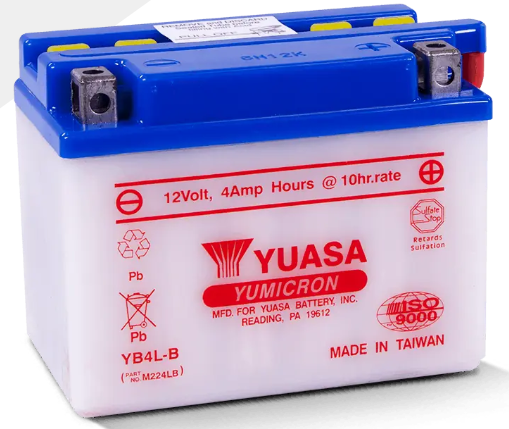 Yuasa Mp-Akku YB4L-B 12V 4Ah - MP- ja kelkan korkilliset vakioakut - 5050694007347 - 1