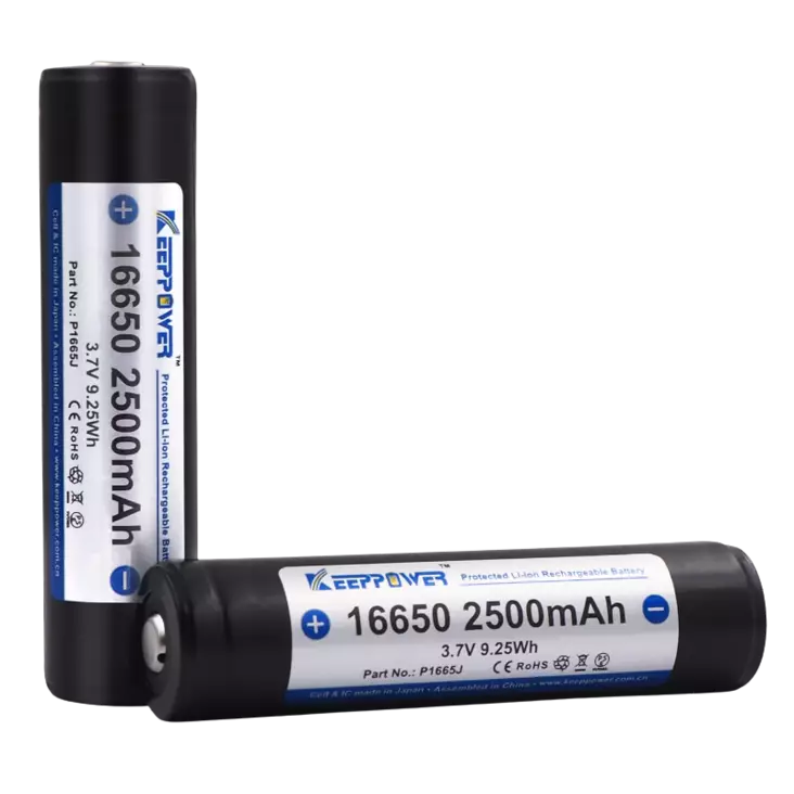 Batteria 16650 Yabo 3.7V 2000mAh 6A – Piatta, Dimensioni 16x65mm, Celle Samsung Di Classe A