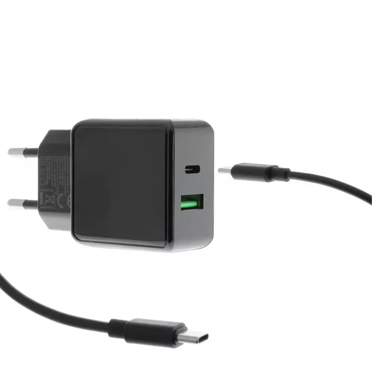 Verkkolaturi USB-C PD20W/QC3.0 18W - Mobiililaitelaturit - 6430049028767 - 1