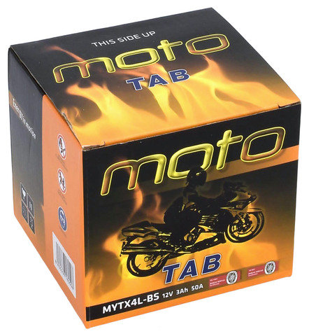 TAB Mp-Akku YTX4L-BS/MYTX4L-BS 12V 3Ah 50A - AGM MP- ja kelkan akut - 8435336180508 - 2