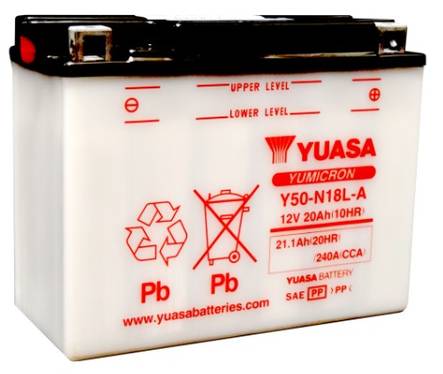 Yuasa Mp-Akku Y50-N18L-A 12V 20Ah/10h - MP- ja kelkan korkilliset vakioakut - 5050694032158 - 1