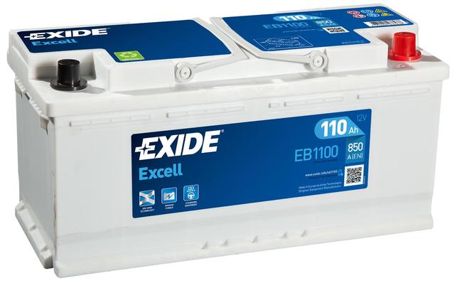 Exide Excell EB1100 12V 110Ah - Exide käynnistysakut - 3661024036238 - 1