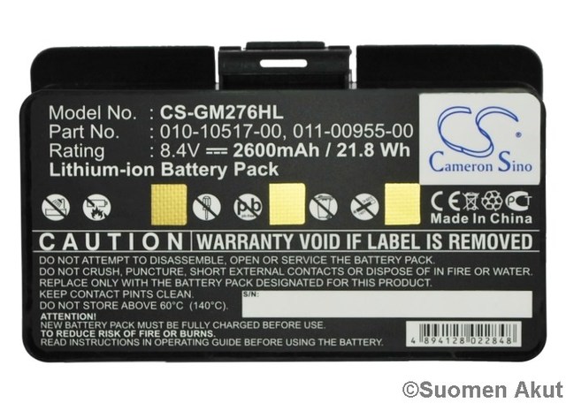 Garmin GPS-akku Liion 8.4v 2600mAh - Garmin navigaattorin akut - 4894128022848 - 1