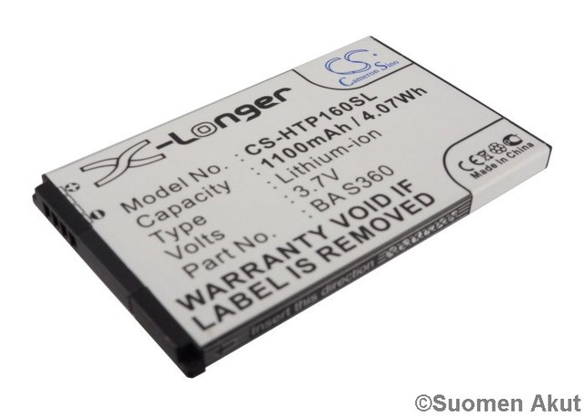 HTC akku TOPA160 3.7v 1100mAh Liion - HTC ja PDA -akut - 4894128028598 - 1