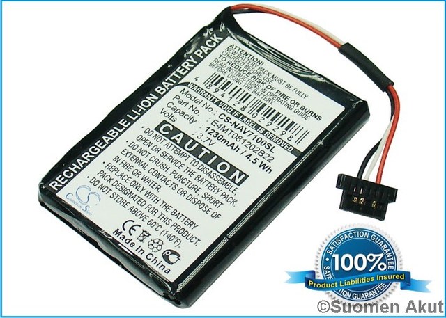 Navigon 7310 GPS-akku Liion 3.7v 1230mAh - Navigon navigaattorin akut - 4894128029298 - 1