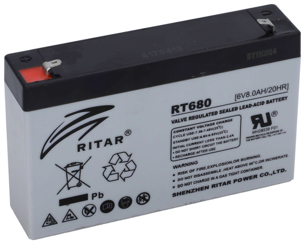 Ritar RT680-F1 Agm-akku 6v 8Ah - AGM ajovoima- ja teollisuusakut - 213448 - 1