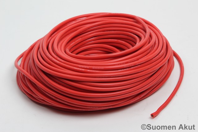 Silikonikaapeli 10AWG punainen 1 metri - Silikonikaapelit - 281908 - 1