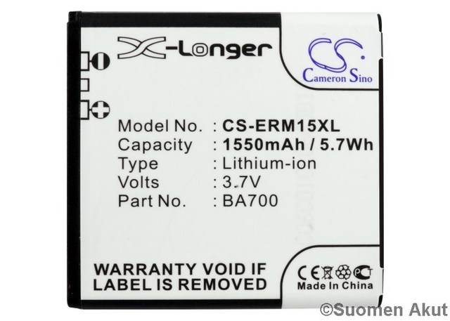 Sony Ericsson BA700 3.7V 1550mAh Li-Ion - Sony Ericsson kännykän akut - 4894128052388 - 1