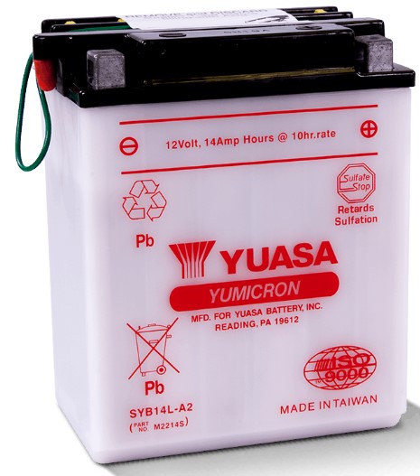 Yuasa Mp-Akku SYB14L-A2 12V 14Ah - MP- ja kelkan korkilliset vakioakut - 5050694010538 - 1