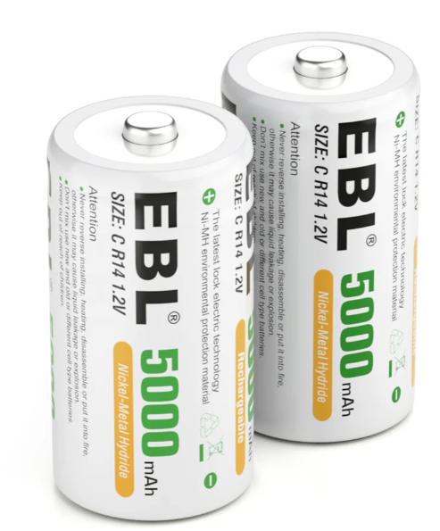 EBL C HR14 1.2v 5000mah Nimh 2kpl blist - C,D,9V Akut ja kennot - 57368 - 1