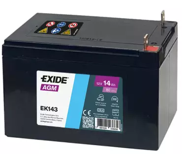 Exide Agm -akku 12v 14Ah EK143 80A En - Exide käynnistysakut - 3661024036658 - 1