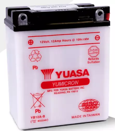 Yuasa Mp-Akku YB12A-B 12V 12Ah/10Hr - MP- ja kelkan korkilliset vakioakut - 5050694032219 - 1