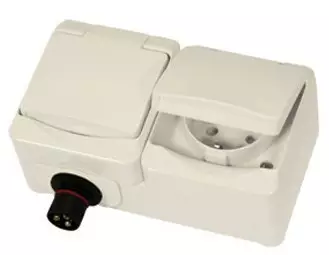 DEFA seinäpistorasia 230VAC 2osainen 10A - Ajoneuvojen akkulaturit - 7042287004039 - 1