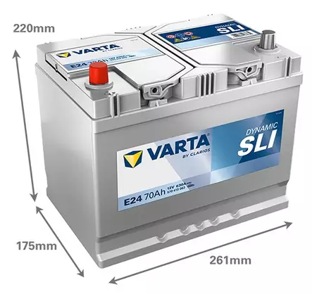 Varta Blue E24 12V 70Ah 630A - Varta käynnistysakut - 4016987119709 - 2
