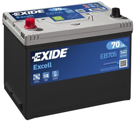 Exide Excell EB705 12V 70Ah - Exide käynnistysakut - 3661024034449 - 1