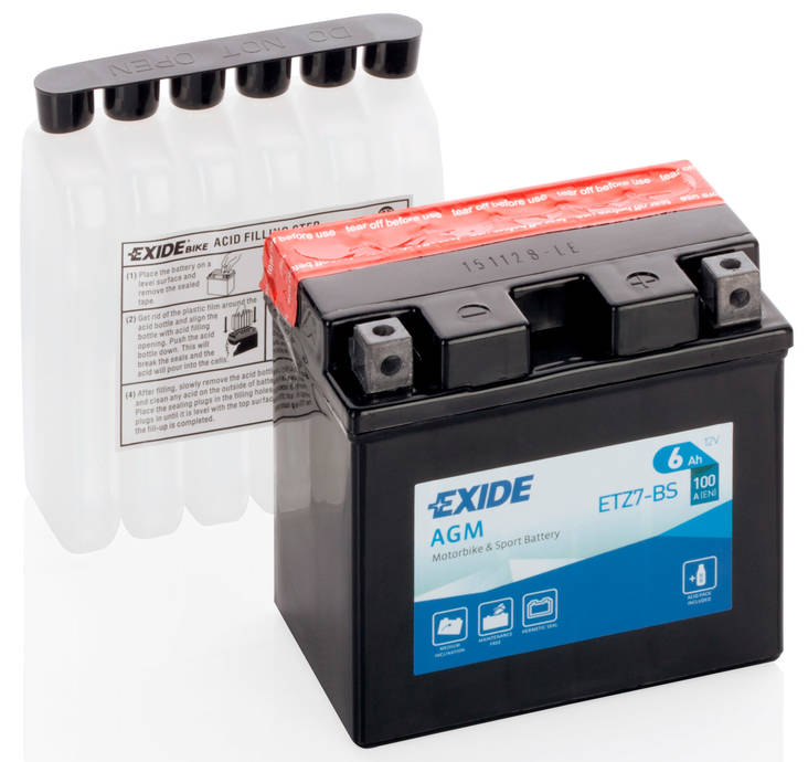 Exide Mp-Akku ETZ7-S 12V 6Ah 100A(En) - AGM MP- ja kelkan akut - 3661024033749 - 1