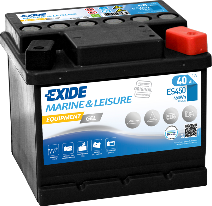 Exide geeliakku ES450 12v 40Ah - Geeli ajovoima- ja teollisuusakut - 3661024035859 - 1