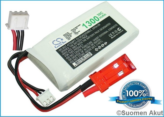 Li-polymer akku 7.4v 1300mah 71x36x16 - Li-polymer kennot/akut - 4894128038689 - 1