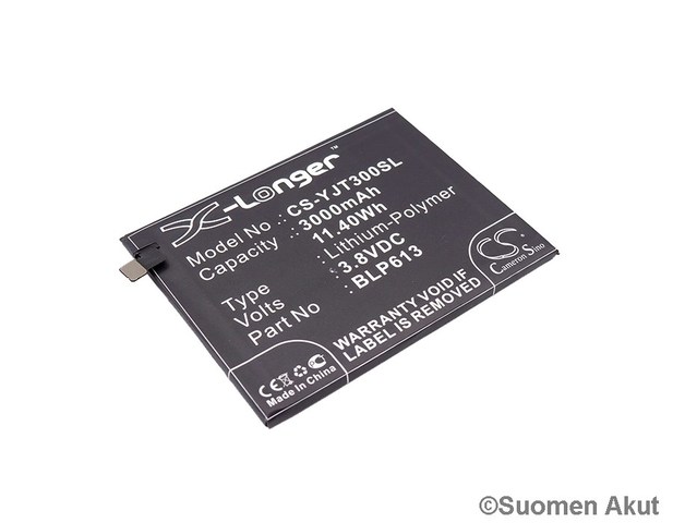 Puhelimen akku Oneplus 3.8V 3000mAh - Oneplus kännykän akut - 4894128121879 - 1