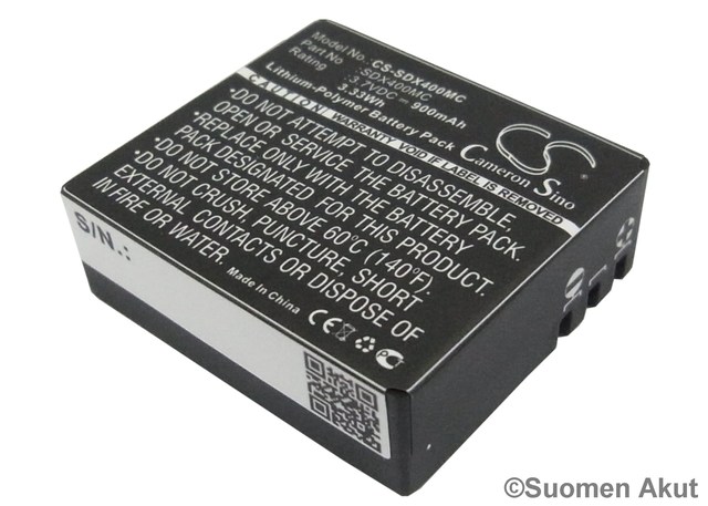 SJCAM akku SJ4000 3.7V 900mAh Liion CS - Muiden merkkien kameranakut - 4894128086789 - 1