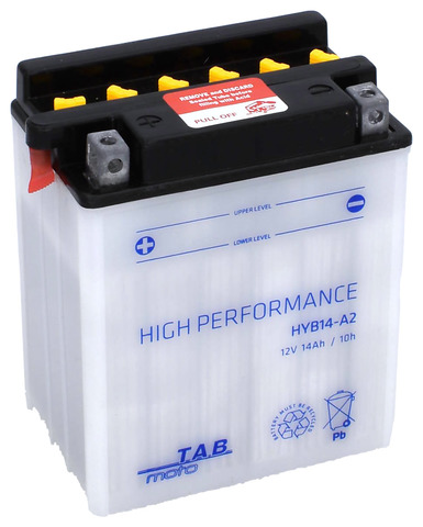 TAB Mp-Akku YB14-A2/HYB14-A2 12V 14Ah 160A - MP- ja kelkan korkilliset vakioakut - 8435336180249 - 1