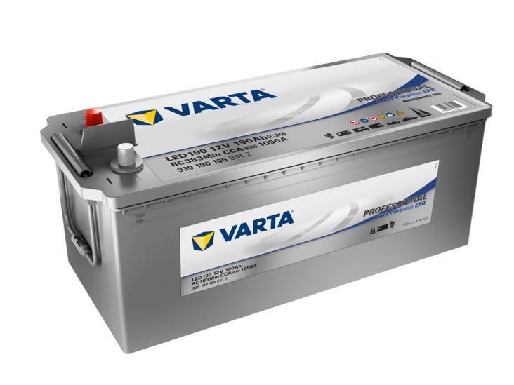 Varta Profes. Dual Purpose EFB 12V 190Ah - Varta vene- ja vapaa-ajan akut - 4016987164419 - 1