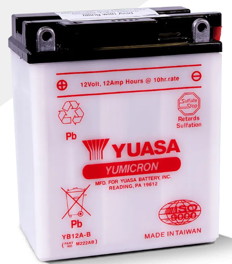 Yuasa Mp-Akku YB12A-B 12V 12Ah/10Hr - MP- ja kelkan korkilliset vakioakut - 5050694032219 - 1